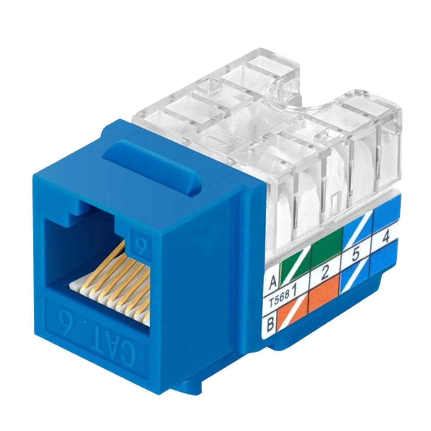 [COUPLERCAT6] Wiretech  - Conector Keystone Jack Coupler RJ-45 Categoria 6 Azul [Unidad]