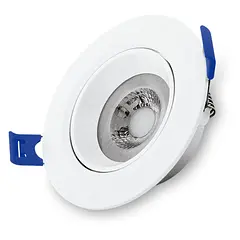 Lampara Spot Dirigible LED 7W 3000K Luz Calida Redonda Empotrar Borde Blanco 630lm 307 Lucerna