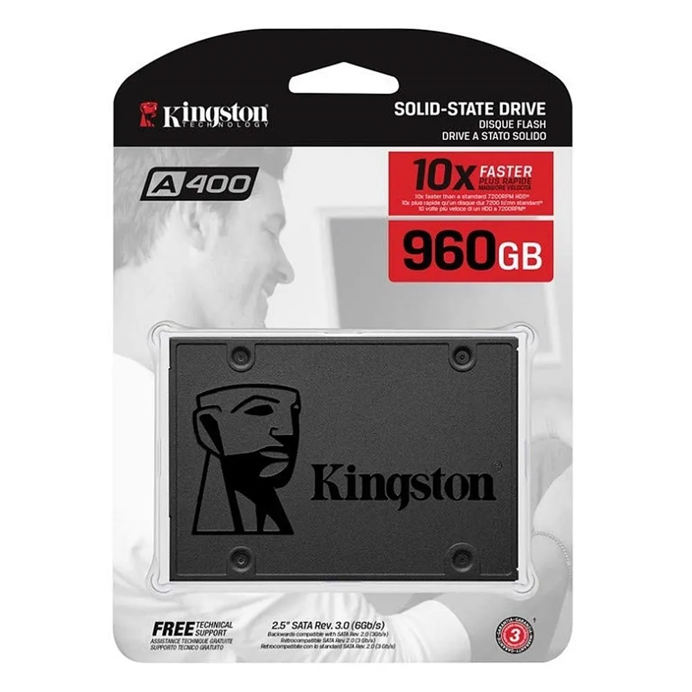 (SA400S37/960G) Kingston - Disco de Estado Solido SSD A400 960Gb SATA III 500 MB/s 2.5"