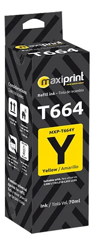 Tinta Maxiprint Compatible Epson 70ml Yellow T664Y