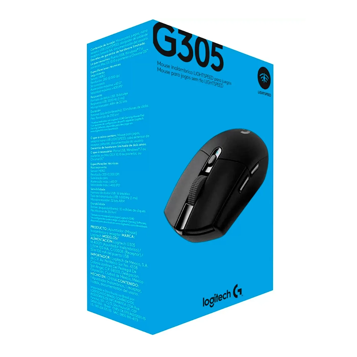 Mouse Inalambrico Lightspeed Gaming Logitech (Negro) G305