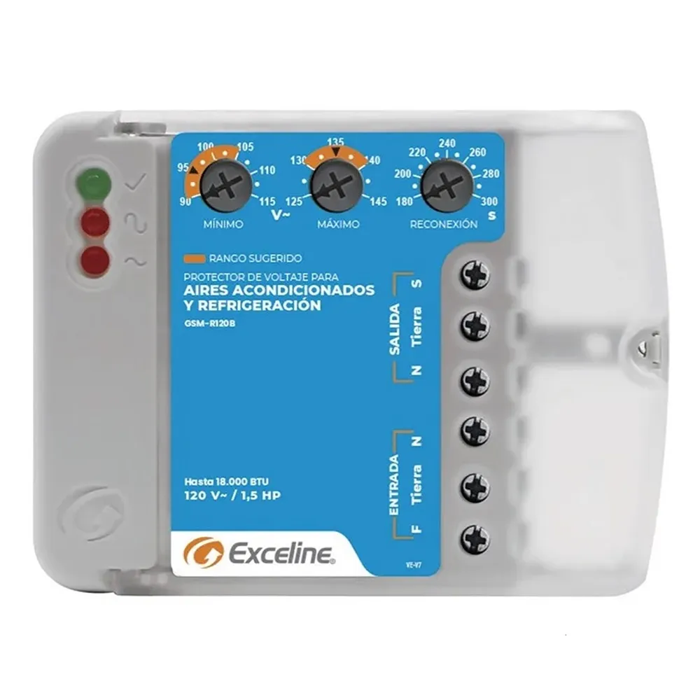 (GSM-R120B/3) Exceline - Protector de A/A y Refrigeracion AltaCarga 110V (Bornera)
