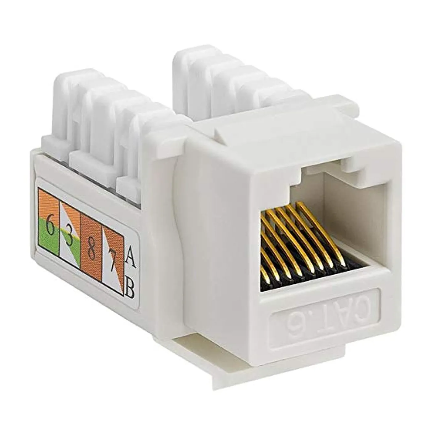 [OW-KRJ-C6-WHITE] Owire  - Conector Keystone Jack Coupler RJ-45 Categoria 6 Blanco [Unidad]