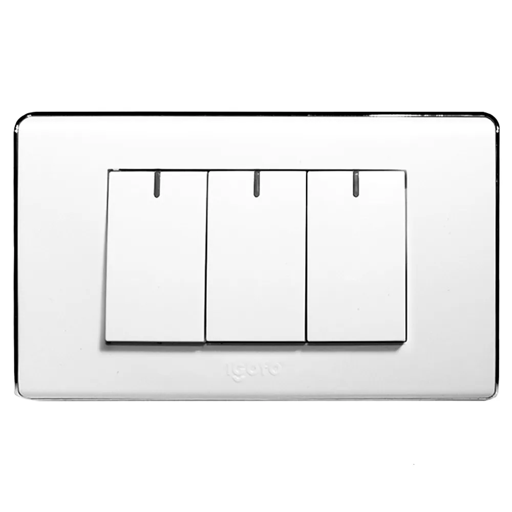 Interruptor Triple Serie A Blanco A6032 Igoto