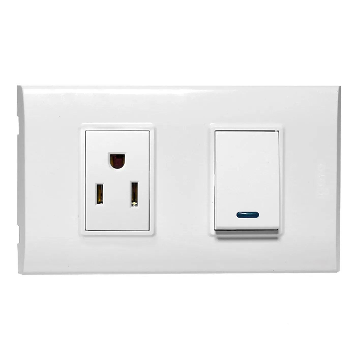 Interruptor Simple + Toma Corriente Serie B Blanco B316-W Igoto