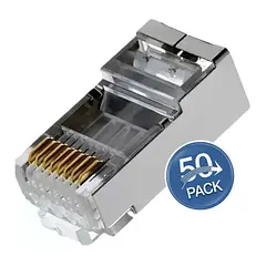 [ATB-CRJ45F5] Beconnect - Conector RJ45 Blindado Categoria 5e FTP [50 Unidades]