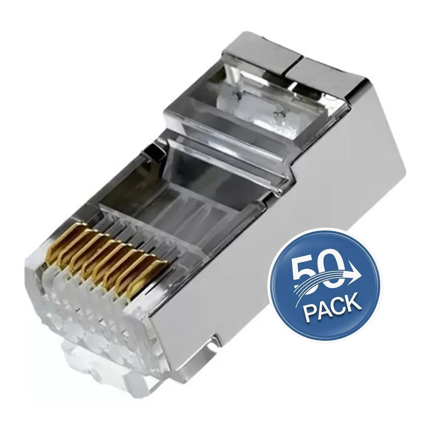 [ATB-CRJ45F5] Beconnect - Conector RJ45 Blindado Categoria 5e FTP [50 Unidades]