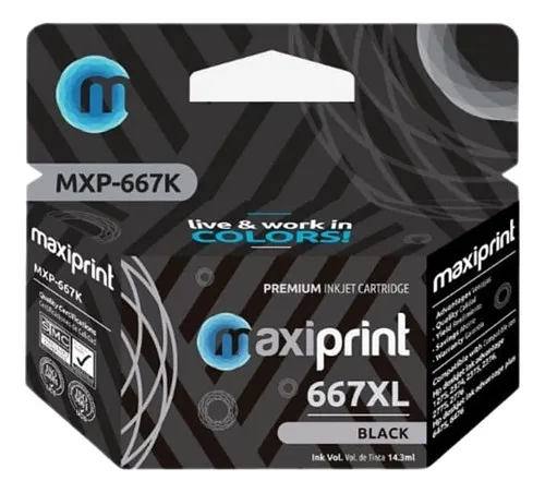 Cartucho Tinta Maxiprint Negro 667XL