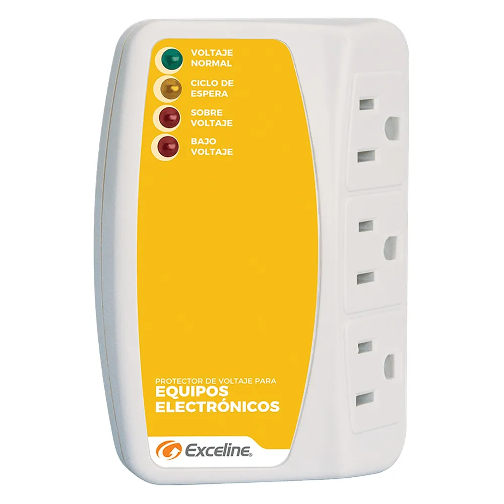 (GSM-E120) Exceline - Protector de Equipos Electronicos 110V (Enchufable)