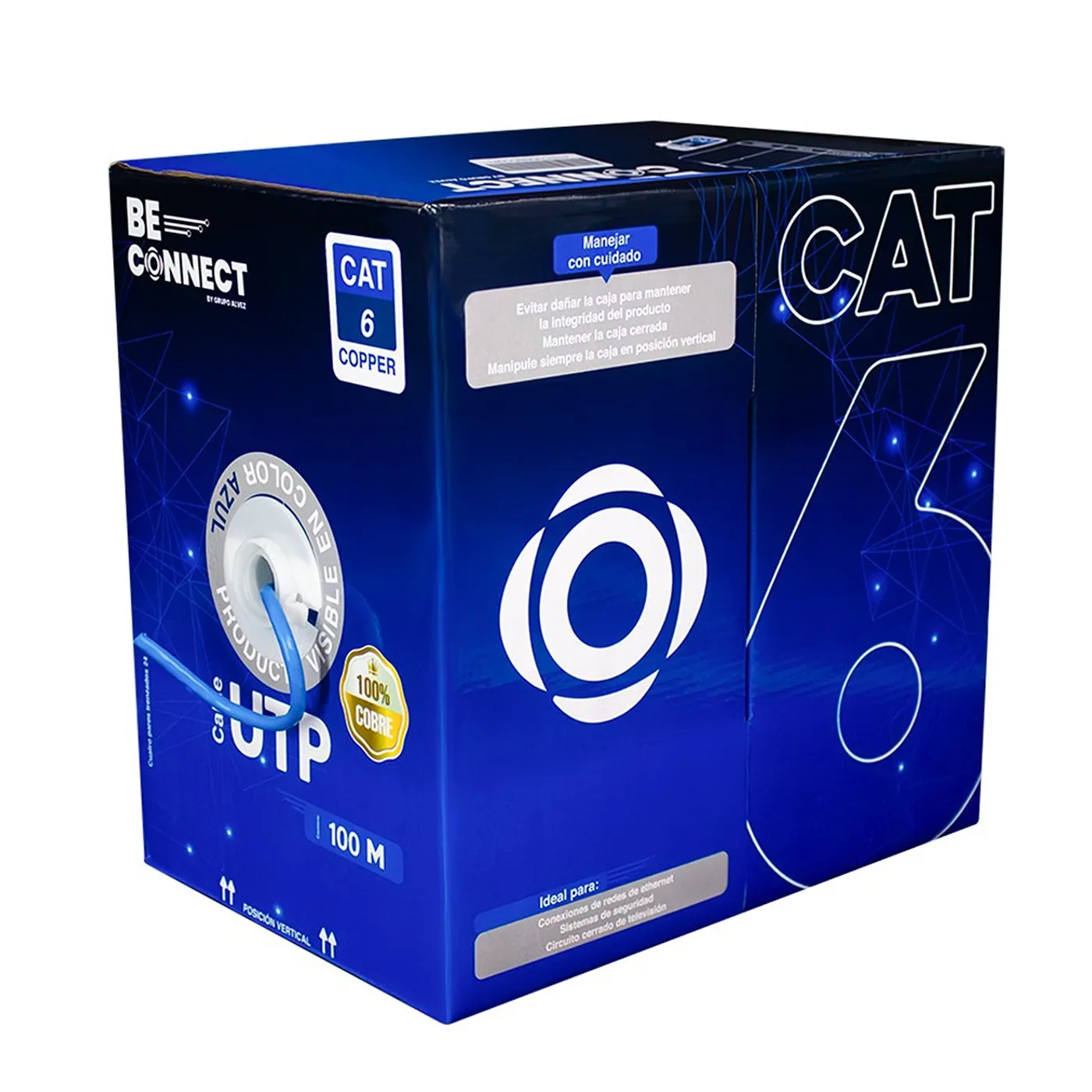 [OW-CAB-UTP6-305-COB] Owire - Cable UTP Categoria 6 100% Cobre Interior Color Azul[Caja 100 Metros]