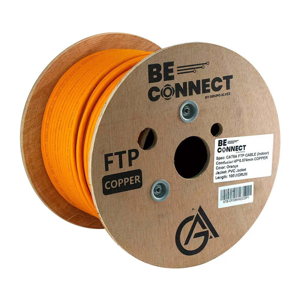 [ATB-CFC6AINDCOP1] Beconnect - Cable FTP Apantallado Indoor Categoria 6A 100% Cobre [Bobina 100 Metros]