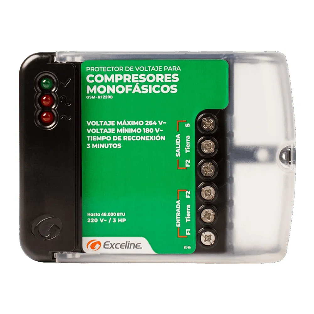 (GSM-RF220B/3) Exceline - Protector Compresores Monafasicos 220V (Bornera)