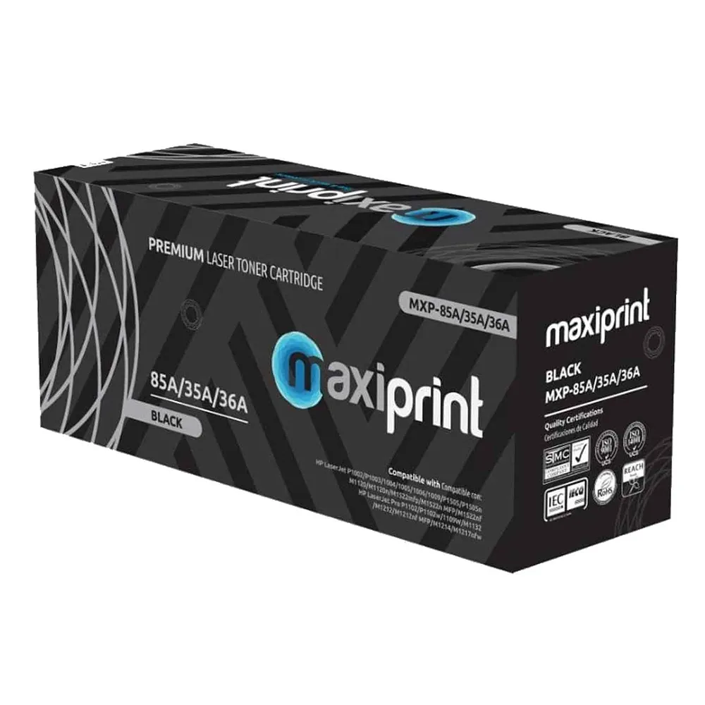 Toner Maxiprint Compatible HP Negro CB435A CB436A CE285A Canon CRG125