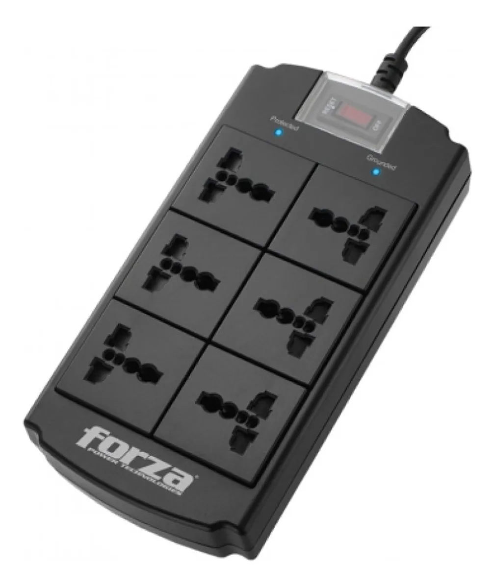(FSP-06MN) Forza - Regleta Protector de Voltaje 110V/220V 1800W 6 x NEMA 5-15R