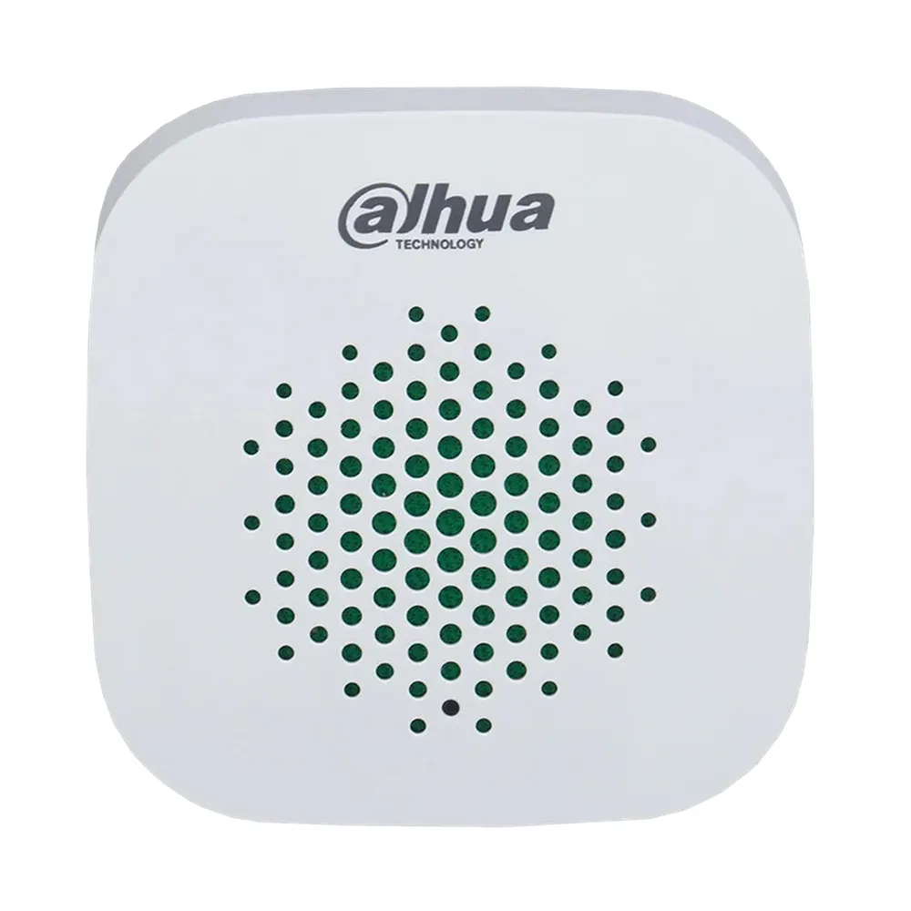 [DHI-ARA12-W2] Dahua - Sirena Inalámbrica Interior 85 dB 3 Niveles de Volumen Led Indicador Alarma de Batería Baja Medición de Temperatura Frecuencia 868.0 MHz–868.6 MHz [Bateria 2 x CR123A]